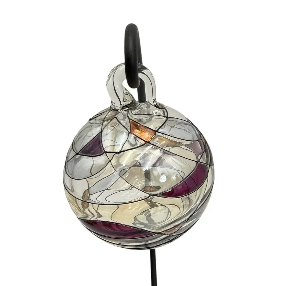 Partylite Mosaic Calypso Stained Glass Christmas Tree Ornament Handblown Retired